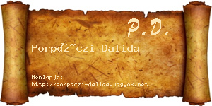 Porpáczi Dalida névjegykártya